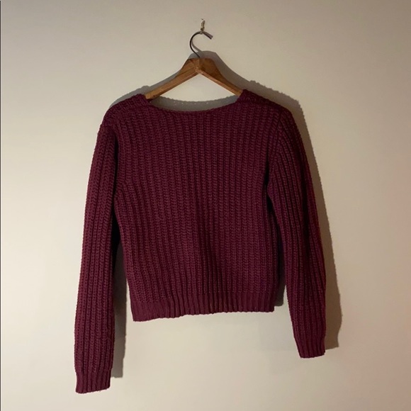 Maroon Braided Sweater - Picture 2 of 5